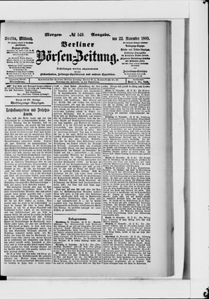 Berliner Börsen-Zeitung vom 22.11.1905