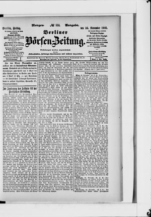 Berliner Börsen-Zeitung vom 24.11.1905