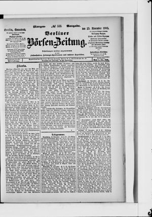 Berliner Börsen-Zeitung vom 25.11.1905