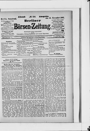 Berliner Börsen-Zeitung vom 25.11.1905