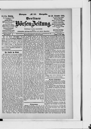 Berliner Börsen-Zeitung vom 26.11.1905
