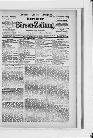 Berliner Börsen-Zeitung vom 27.11.1905