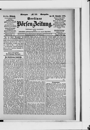 Berliner Börsen-Zeitung vom 29.11.1905