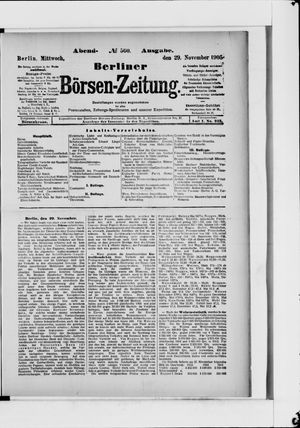 Berliner Börsen-Zeitung on Nov 29, 1905