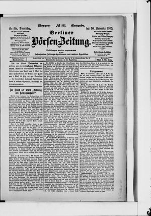Berliner Börsen-Zeitung vom 30.11.1905