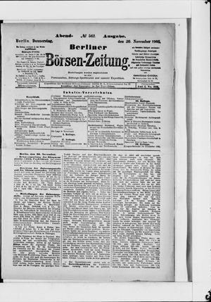 Berliner Börsen-Zeitung on Nov 30, 1905