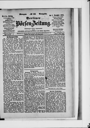 Berliner Börsen-Zeitung vom 01.12.1905