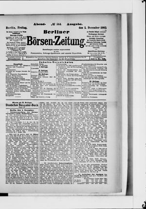 Berliner Börsen-Zeitung vom 01.12.1905