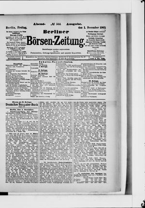 Berliner Börsen-Zeitung on Dec 1, 1905