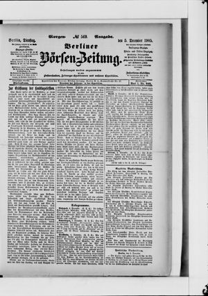 Berliner Börsen-Zeitung vom 05.12.1905