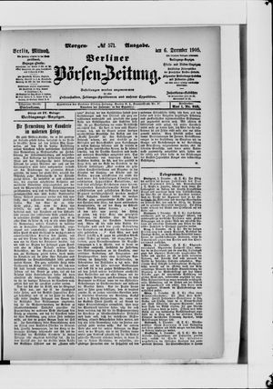 Berliner Börsen-Zeitung vom 06.12.1905