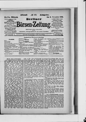 Berliner Börsen-Zeitung vom 06.12.1905