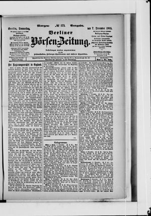 Berliner Börsen-Zeitung vom 07.12.1905