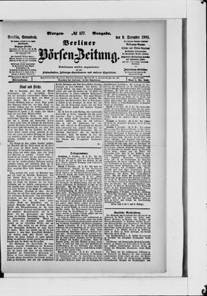 Berliner Börsen-Zeitung vom 09.12.1905