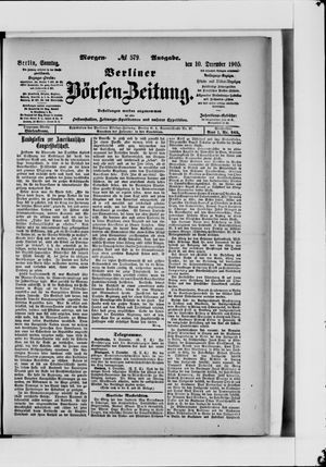 Berliner Börsen-Zeitung vom 10.12.1905
