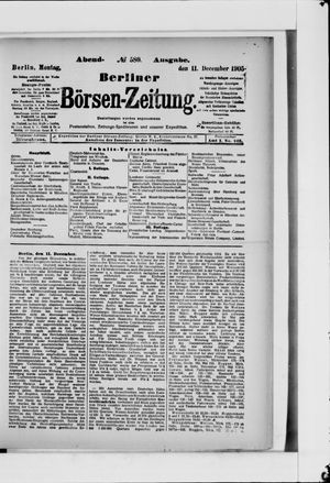 Berliner Börsen-Zeitung vom 11.12.1905