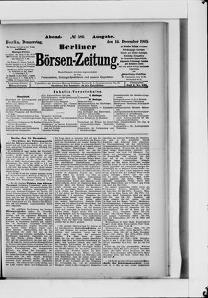 Berliner Börsen-Zeitung on Dec 14, 1905