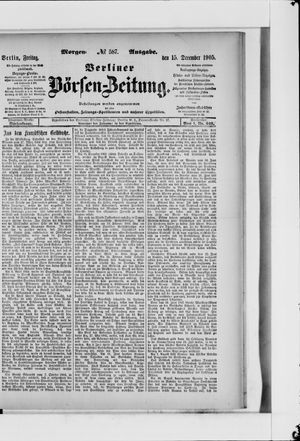 Berliner Börsen-Zeitung vom 15.12.1905