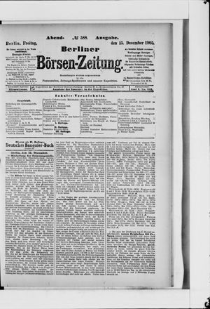 Berliner Börsen-Zeitung on Dec 15, 1905