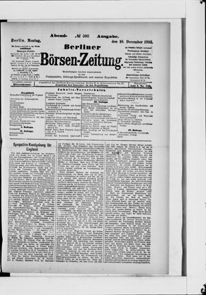 Berliner Börsen-Zeitung vom 18.12.1905