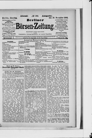 Berliner Börsen-Zeitung vom 19.12.1905