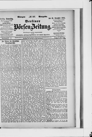 Berliner Börsen-Zeitung vom 21.12.1905