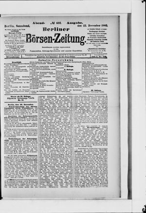 Berliner Börsen-Zeitung vom 23.12.1905