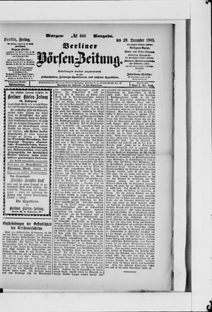 Berliner Börsen-Zeitung vom 29.12.1905
