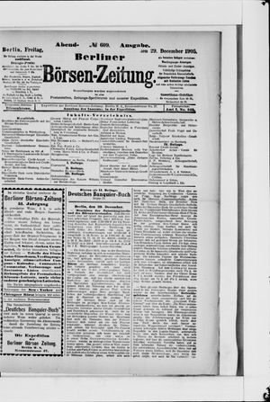 Berliner Börsen-Zeitung vom 29.12.1905