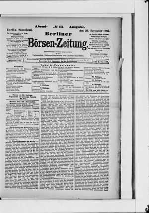 Berliner Börsen-Zeitung vom 30.12.1905