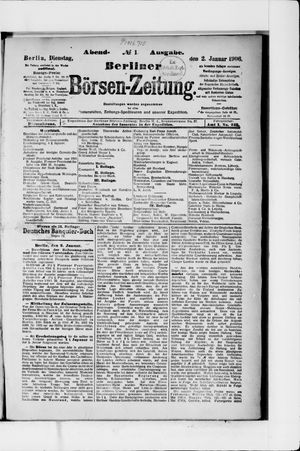 Berliner Börsen-Zeitung vom 02.01.1906