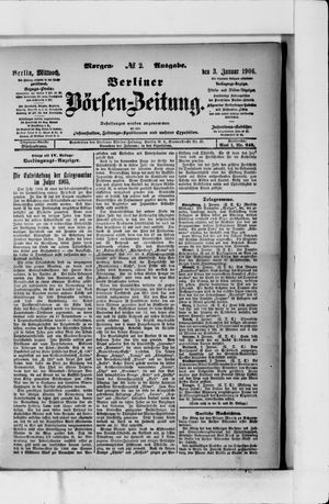 Berliner Börsen-Zeitung on Jan 3, 1906