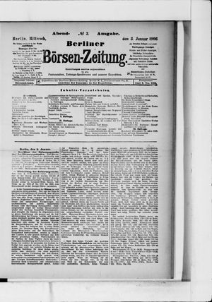 Berliner Börsen-Zeitung on Jan 3, 1906