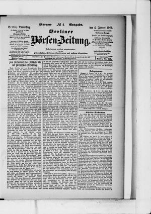 Berliner Börsen-Zeitung on Jan 4, 1906