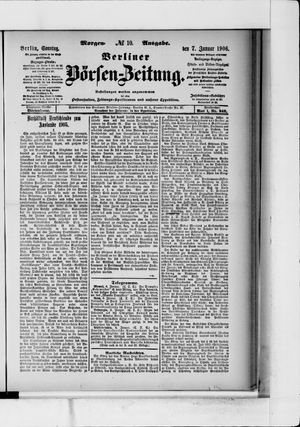 Berliner Börsen-Zeitung on Jan 7, 1906