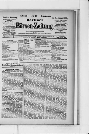 Berliner Börsen-Zeitung on Jan 9, 1906