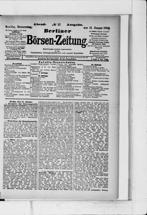 Berliner Börsen-Zeitung vom 11.01.1906