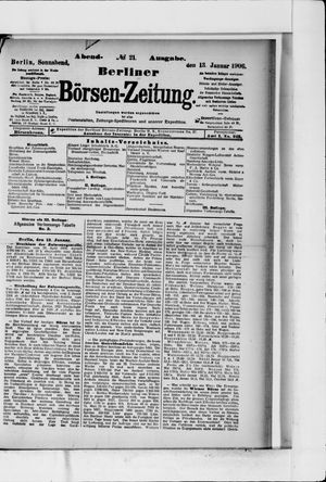 Berliner Börsen-Zeitung on Jan 13, 1906