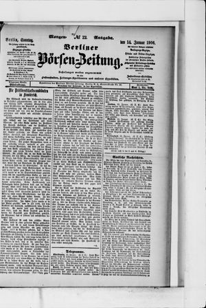 Berliner Börsen-Zeitung vom 14.01.1906