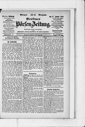 Berliner Börsen-Zeitung vom 17.01.1906