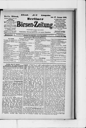 Berliner Börsen-Zeitung vom 17.01.1906