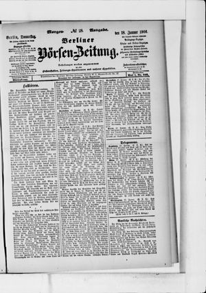 Berliner Börsen-Zeitung on Jan 18, 1906