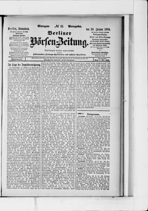 Berliner Börsen-Zeitung on Jan 20, 1906