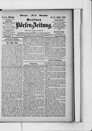 Berliner Börsen-Zeitung vom 24.01.1906