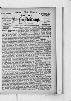 Berliner Börsen-Zeitung vom 25.01.1906