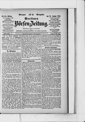 Berliner Börsen-Zeitung on Jan 26, 1906