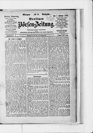 Berliner Börsen-Zeitung vom 01.02.1906