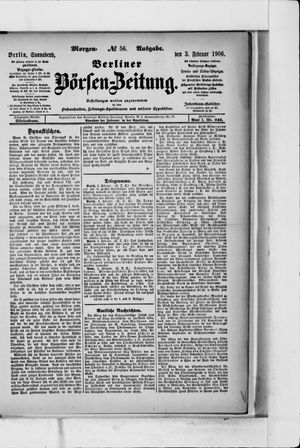 Berliner Börsen-Zeitung vom 03.02.1906