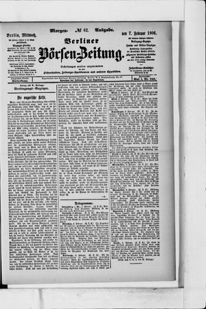 Berliner Börsen-Zeitung vom 07.02.1906
