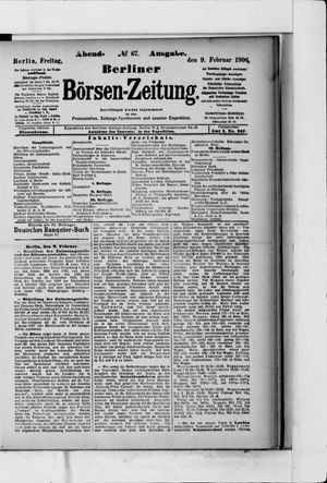 Berliner Börsen-Zeitung on Feb 9, 1906